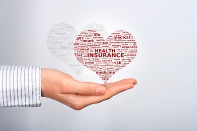 health insurance concept. tag cloud.