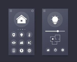 smart house app interface, vector mobile ui