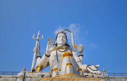 statue of lord shiva at char dham in namchi, sikkim.