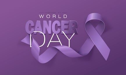 world cancer day concept.  illustration. lavender ribbon