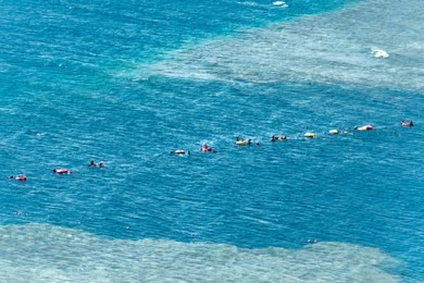 blue hole is a popular diving location on east sinai, a few kilometres north of dahab, egypt on the coast of the red sea.