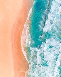 aerial view of beautiful australian beach along the great ocean road, victoria, in summer
