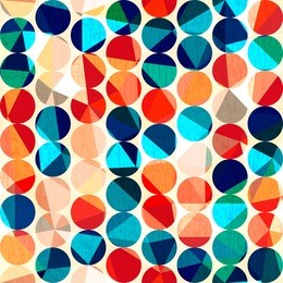 colored circles seamless pattern with grunge and glass effect (raster version)