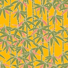 japanese bamboo for concept design. beautiful bamboo, great design for any purposes. vector background template. beautiful japanese seamless pattern. asian bamboo forest, orange background