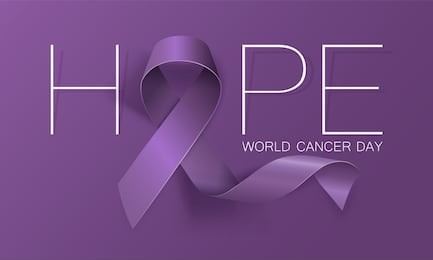hope. world cancer day concept. lavender ribbon.  illustration