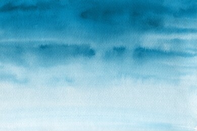 colorful winter blue ink and watercolor textures on white paper background. paint leaks and ombre effects. hand painted abstract image.