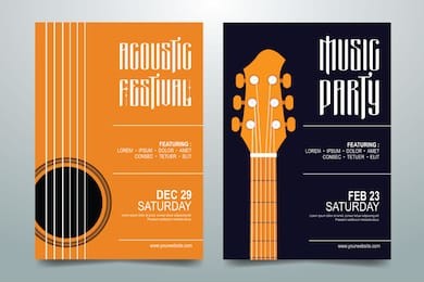 creative music party / festival poster, flyer, brochure template. vector illustration