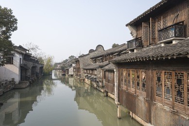jiangnan water village scenery, wuzhen of zhejiang province, china