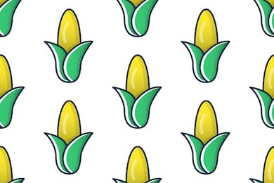 corn icon in flat style isolated on white background.  seamless pattern stock vector illustration
