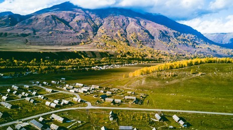china's xinjiang hemu village scenery