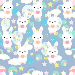 print cute rabbit seamless pattern