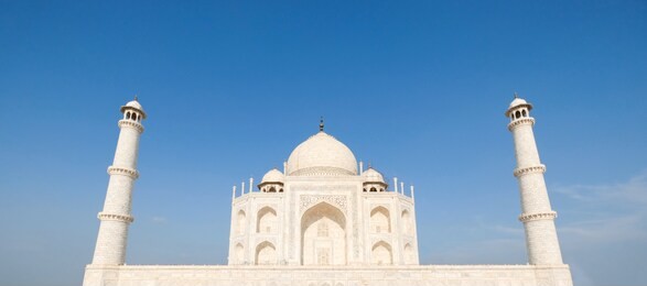 the beautiful taj mahal in agra, india is a symbol of love and a wonder of the world