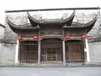 ancient temple at xidi, 900 years old village world heritage site huangshan china
