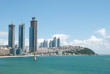 korea, busan
view of haeundae's dalmaji pass from dongbaek island.