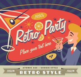 retro party poster