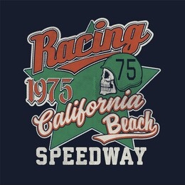 skull riding motorcycle and race car