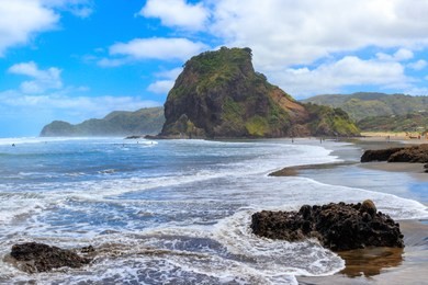 piha beach, west coast near auckland, new zealand