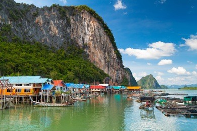 ko panyi fishing village at phang nga bay in thailand