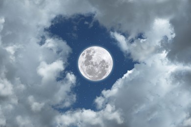 moon with white cloud on blue sky.