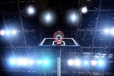 basketball concept with spotlights