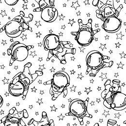 space seamless pattern on white background