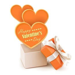 gift box with big hearts