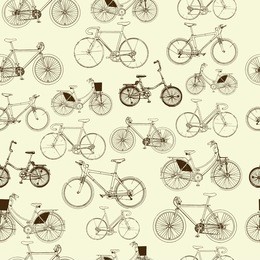 bicycles, seamless pattern