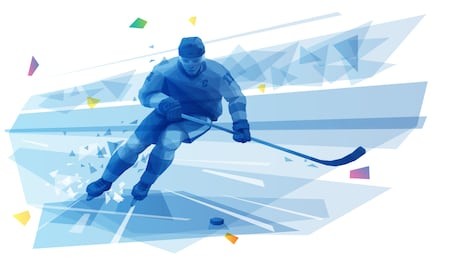 ice hockey player on the run