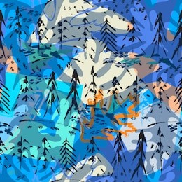 spring in the forest. scandinavian landscape. seamless vector pattern. abstract vector illustration.