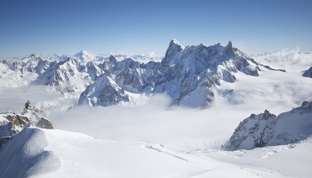 french alps panorama from aiguille du midi station