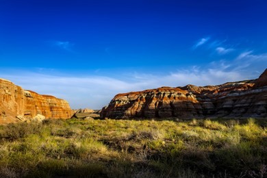 devil's city view on the desolated gobi desert in xinjiang, china