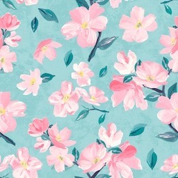 seamless background pattern of pink sakura blossom or japanese flowering cherry symbolic of spring  suitable for textile, wrapping, textiles.