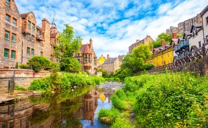 dean village in edinburgh, scotland travel photo