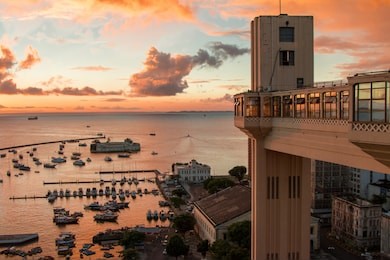 salvador bahia - lacerda elevator with sunset