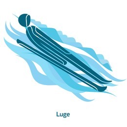 luge icon. sport species of events in 2018. winter sports games icons, pictograms for web, print and other projects. illustration isolated on a white background