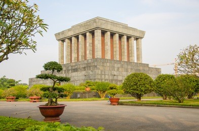 ho chi minh mausoleum in hanoi, vietnam