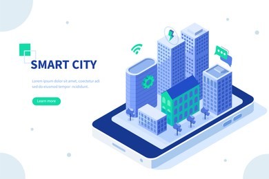 smart city concept. can use for web banner, infographics, hero images. flat isometric vector illustration isolated on white background.