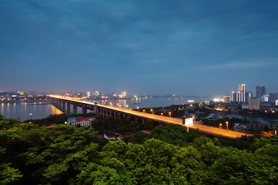 at night  wuhan,hubei province,china.