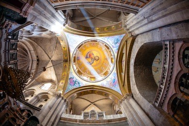 greek chapel of the church of holy sepulchre in jerusalem, israel