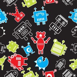 robot vector seamless pattern
