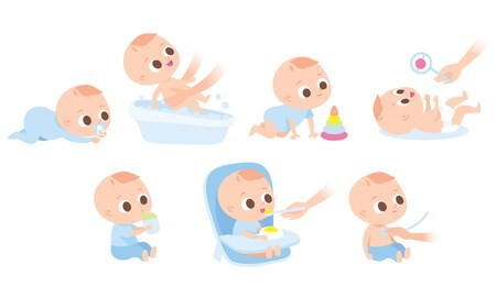 set of baby  characters,