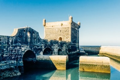 essaouira, morocco. fort in the fishing port.