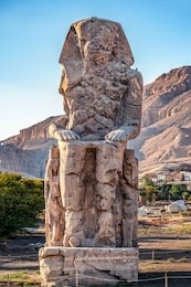 incredibly magnificent and ancient statues of colossi on the west bank of the nile. colossi memnon in luxor; luxor; egypr