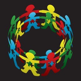 child autism circle of hope vector art