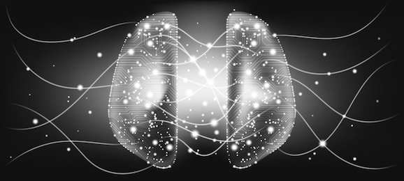 ai innovation, cyber tech, human brain analysis. big data visualization, machine learning, artificial intelligence (ai) presentation. science futuristic design. progress of digital technology with ai.