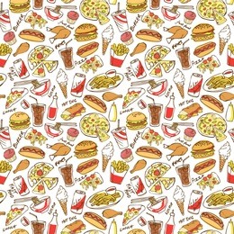 fast food seamless background