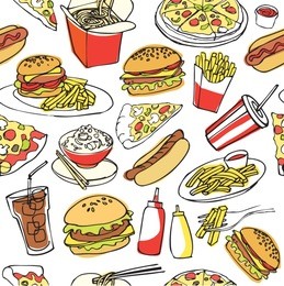 fast food seamless background