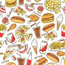 fast food seamless background
