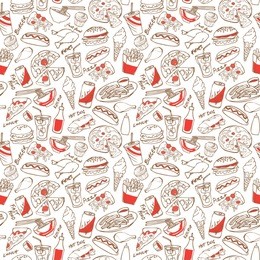 fast food seamless background