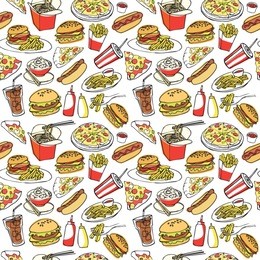 fast food seamless background